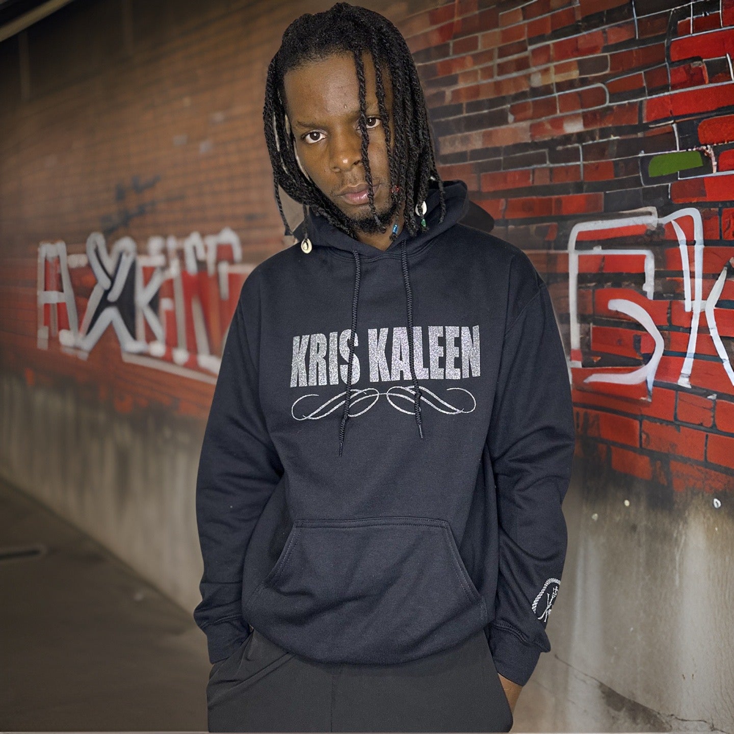 Kris Kaleen Glitter Print Hoodie